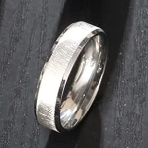 SILVER & MATTE   RING STAINLESS STEEL SIZE 8 BAND GREAT FOR STACKING